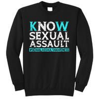 Know Sexual Assault Awareness Stop The Violence Teal Ribbon Sweatshirt