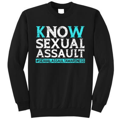 Know Sexual Assault Awareness Stop The Violence Teal Ribbon Sweatshirt