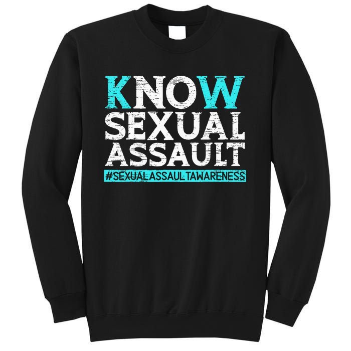 Know Sexual Assault Awareness Stop The Violence Teal Ribbon Sweatshirt