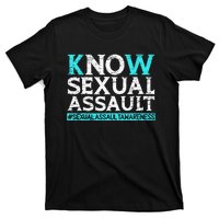 Know Sexual Assault Awareness Stop The Violence Teal Ribbon T-Shirt