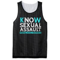 Know Sexual Assault Awareness Stop The Violence Teal Ribbon Mesh Reversible Basketball Jersey Tank