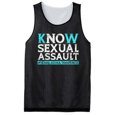 Know Sexual Assault Awareness Stop The Violence Teal Ribbon Mesh Reversible Basketball Jersey Tank