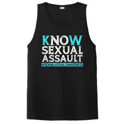 Know Sexual Assault Awareness Stop The Violence Teal Ribbon PosiCharge Competitor Tank