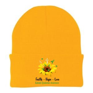 Kabuki Syndrome Awareness Faith Hope Love Sunflower Knit Cap Winter Beanie