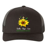 Kabuki Syndrome Awareness Faith Hope Love Sunflower Yupoong Adult 5-Panel Trucker Hat