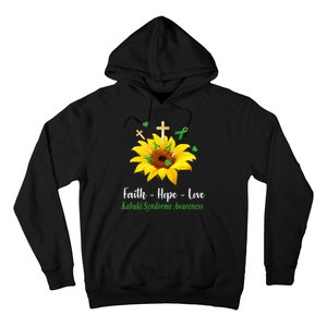 Kabuki Syndrome Awareness Faith Hope Love Sunflower Hoodie