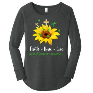 Kabuki Syndrome Awareness Faith Hope Love Sunflower Women's Perfect Tri Tunic Long Sleeve Shirt