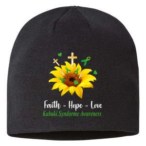 Kabuki Syndrome Awareness Faith Hope Love Sunflower Sustainable Beanie