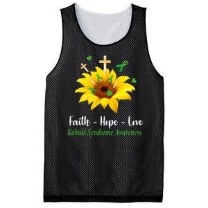 Kabuki Syndrome Awareness Faith Hope Love Sunflower Mesh Reversible Basketball Jersey Tank