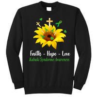 Kabuki Syndrome Awareness Faith Hope Love Sunflower Tall Sweatshirt