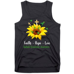 Kabuki Syndrome Awareness Faith Hope Love Sunflower Tank Top