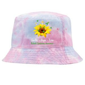 Kabuki Syndrome Awareness Faith Hope Love Sunflower Tie-Dyed Bucket Hat