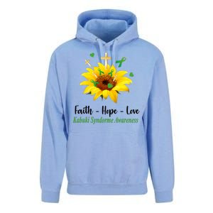 Kabuki Syndrome Awareness Faith Hope Love Sunflower Unisex Surf Hoodie