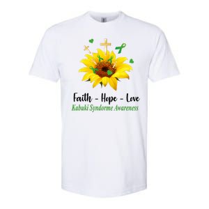 Kabuki Syndrome Awareness Faith Hope Love Sunflower Softstyle CVC T-Shirt