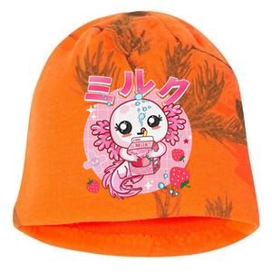 Kawaii Shirt Axolotl Strawberry Milk Shake Carton Aesthetic  Kati - Camo Knit Beanie