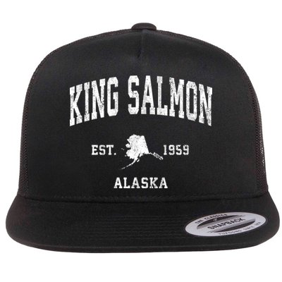 King Salmon Alaska Ak Vintage Athletic Flatbill Hat