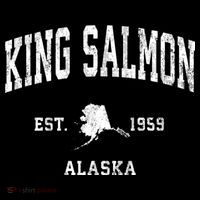 King Salmon Alaska Ak Vintage Athletic Flatbill Hat