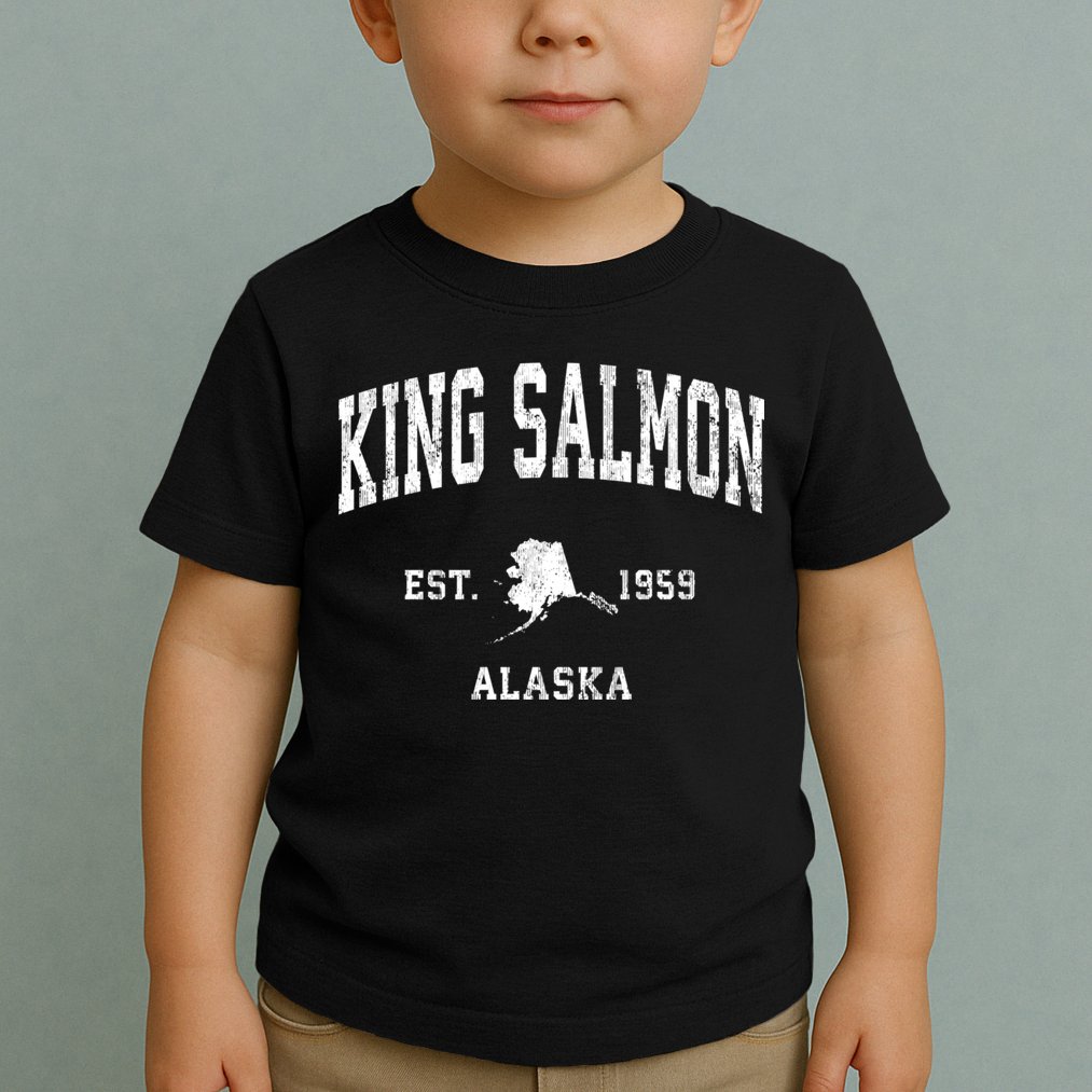 King Salmon Alaska Ak Vintage Athletic Toddler T-Shirt