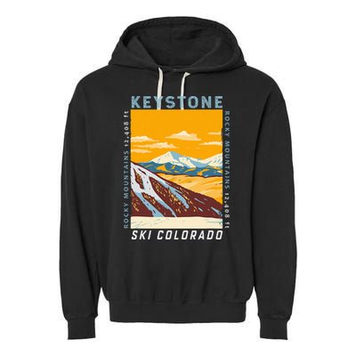 Keystone Ski Area Colorado Distressed Vintage Garment-Dyed Fleece Hoodie