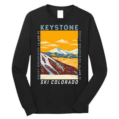 Keystone Ski Area Colorado Distressed Vintage Long Sleeve Shirt