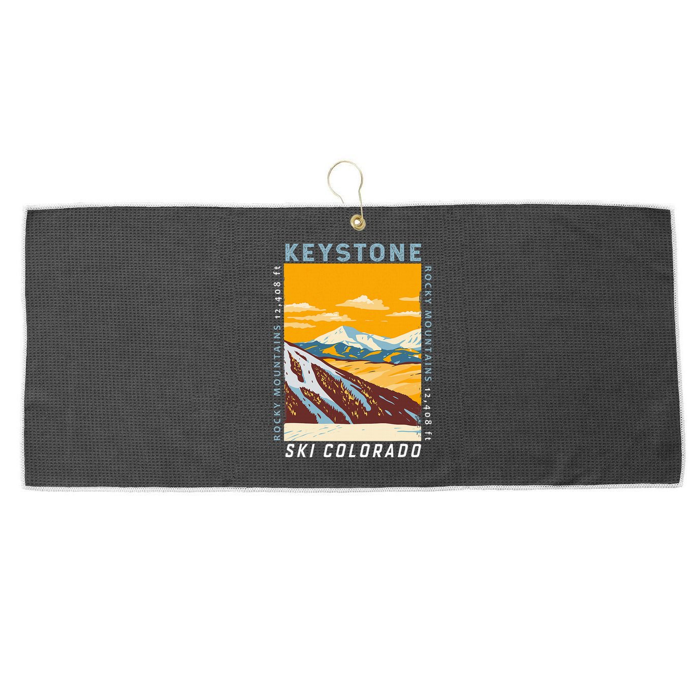 Keystone Ski Area Colorado Distressed Vintage Large Microfiber Waffle Golf Towel