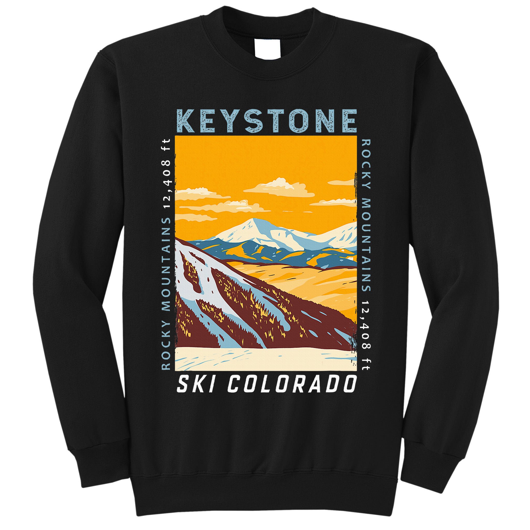 Keystone Ski Area Colorado Distressed Vintage Tall Sweatshirt