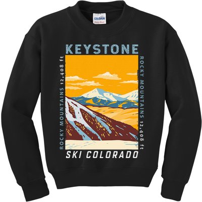 Keystone Ski Area Colorado Distressed Vintage Kids Sweatshirt