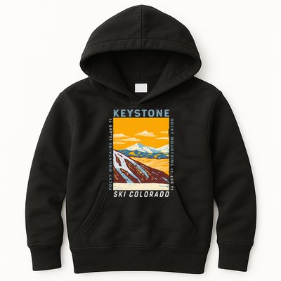 Keystone Ski Area Colorado Distressed Vintage Kids Hoodie