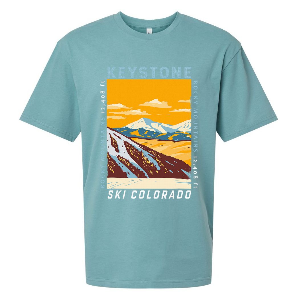 Keystone Ski Area Colorado Distressed Vintage Sueded Cloud Jersey T-Shirt