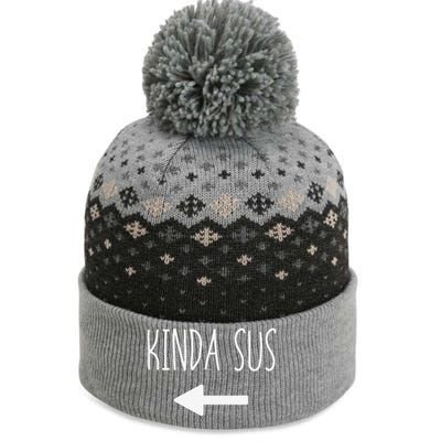 Kinda Sus Arrow Gaming Meme Matching Halloween Costume Funny The Baniff Cuffed Pom Beanie