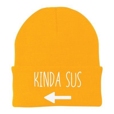 Kinda Sus Arrow Gaming Meme Matching Halloween Costume Funny Knit Cap Winter Beanie