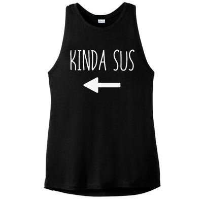 Kinda Sus Arrow Gaming Meme Matching Halloween Costume Funny Ladies PosiCharge Tri-Blend Wicking Tank