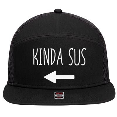 Kinda Sus Arrow Gaming Meme Matching Halloween Costume Funny 7 Panel Mesh Trucker Snapback Hat