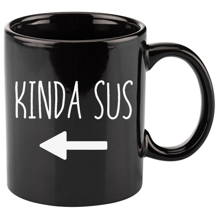 Kinda Sus Arrow Gaming Meme Matching Halloween Costume Funny 11oz C Handle Ceramic Mug
