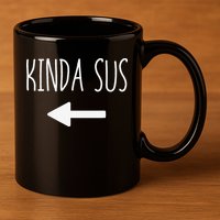 Kinda Sus Arrow Gaming Meme Matching Halloween Costume Funny 11oz C Handle Ceramic Mug