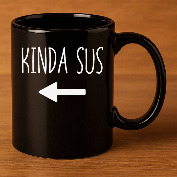Kinda Sus Arrow Gaming Meme Matching Halloween Costume Funny 11oz C Handle Ceramic Mug
