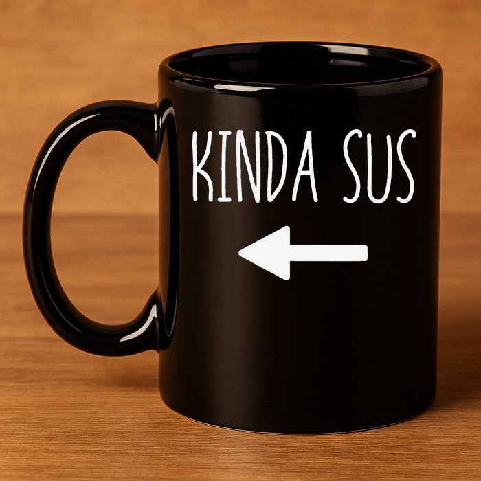 Kinda Sus Arrow Gaming Meme Matching Halloween Costume Funny 11oz C Handle Ceramic Mug