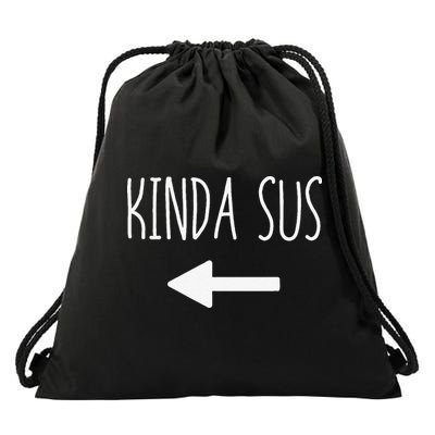 Kinda Sus Arrow Gaming Meme Matching Halloween Costume Funny Drawstring Bag