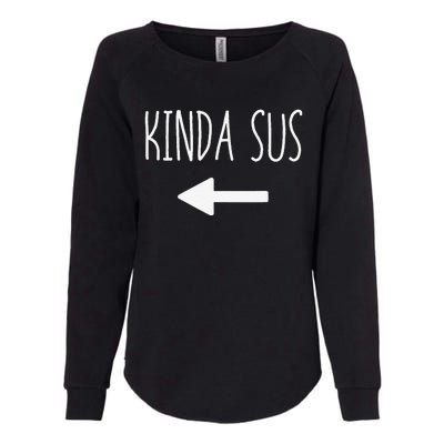 Kinda Sus Arrow Gaming Meme Matching Halloween Costume Funny Womens California Wash Sweatshirt