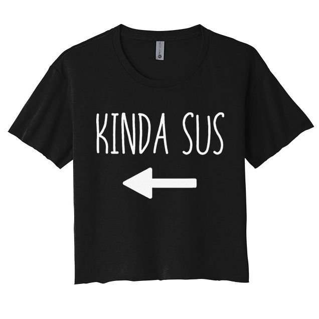 Kinda Sus Arrow Gaming Meme Matching Halloween Costume Funny Crop Top
