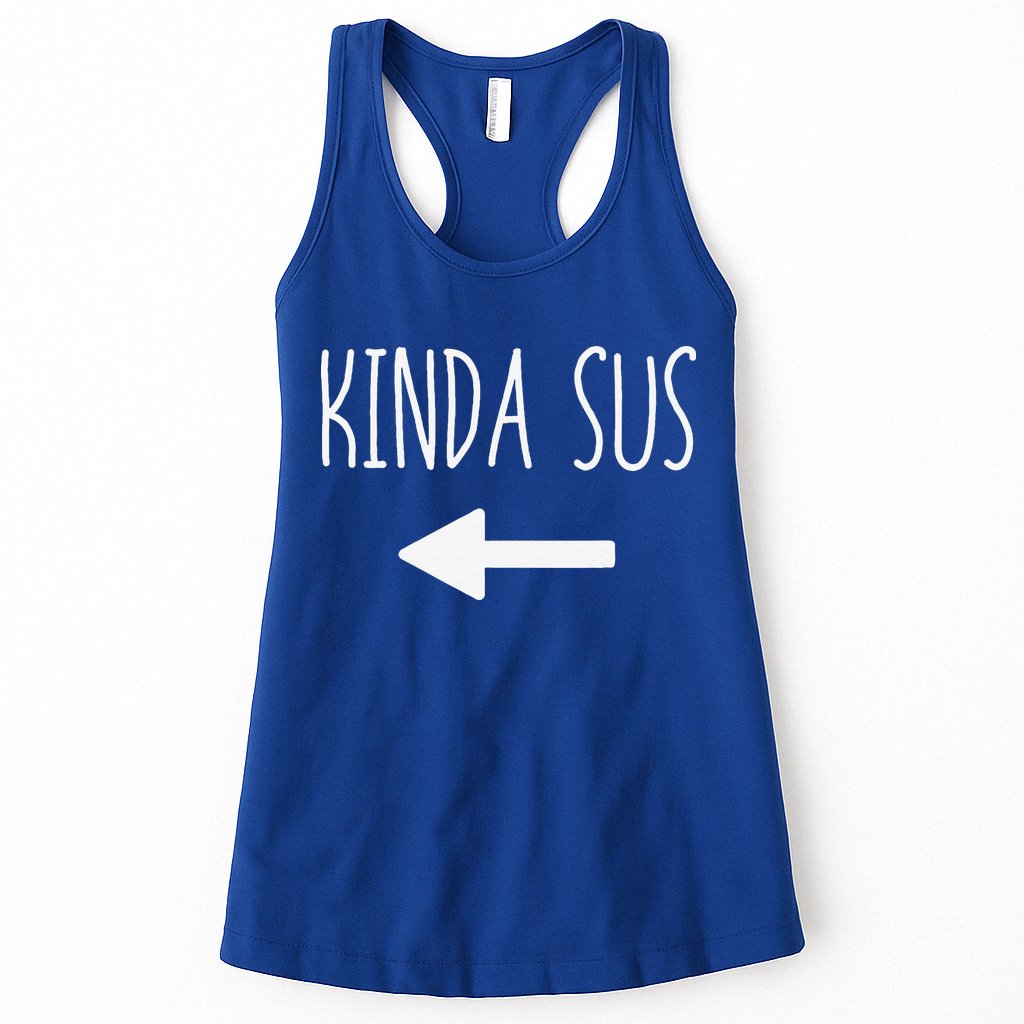Kinda Sus Arrow Gaming Meme Matching Halloween Costume Funny Womens Tank Top