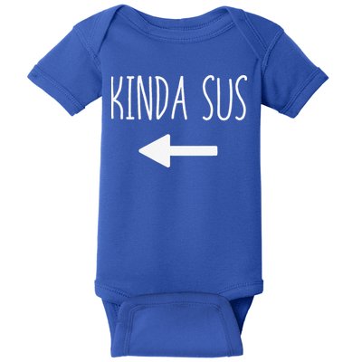 Kinda Sus Arrow Gaming Meme Matching Halloween Costume Funny Baby Bodysuit