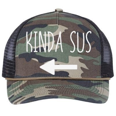 Kinda Sus Arrow Gaming Meme Matching Halloween Costume Funny Retro Rope Trucker Hat Cap