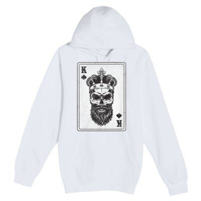 King Skull And Queen 2/2 Card Hearts Flush Couple Matching Premium Pullover Hoodie