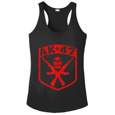 Kalashnikov Skull Ak47 Assault Rifle Gun Ladies PosiCharge Competitor Racerback Tank