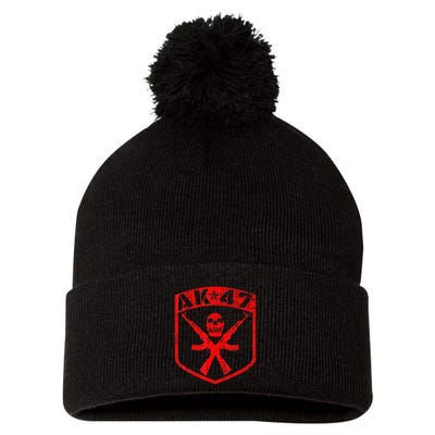 Kalashnikov Skull Ak47 Assault Rifle Gun Pom Pom 12in Knit Beanie