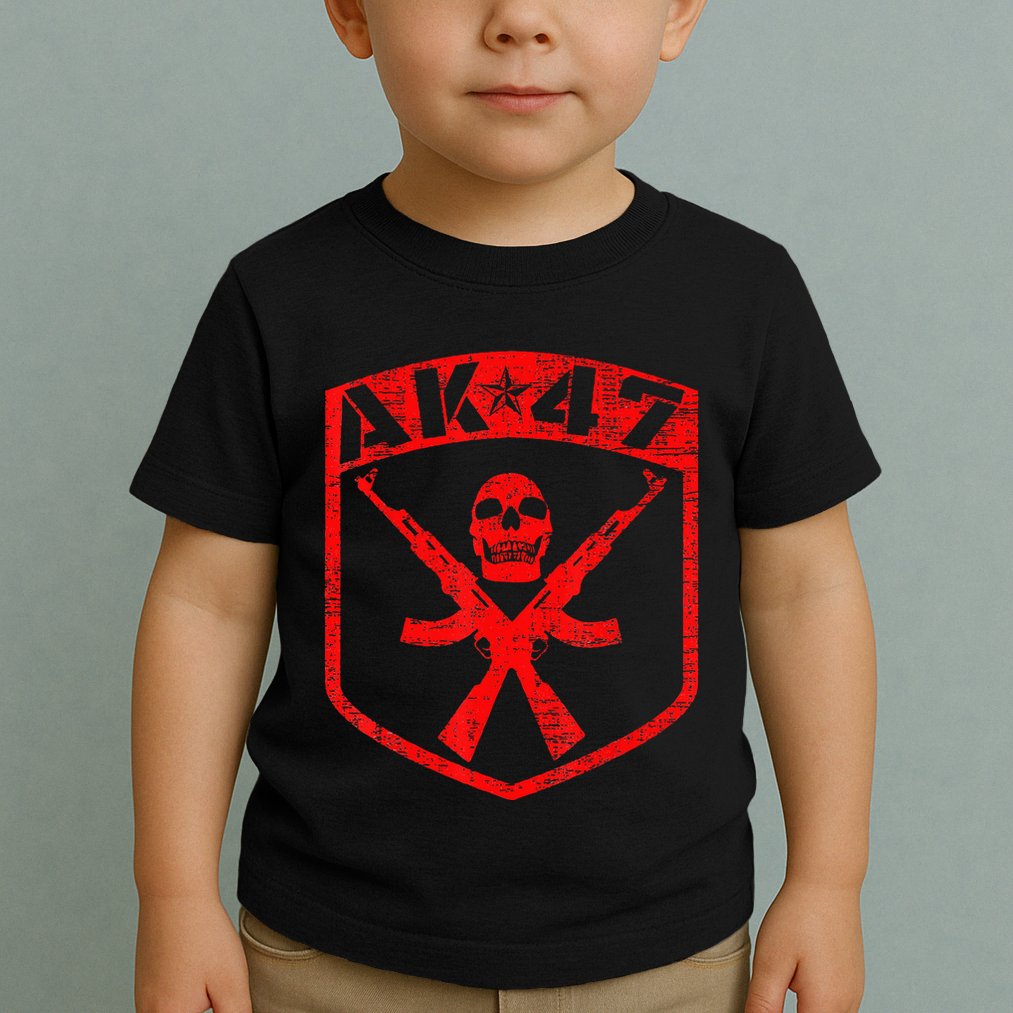 Kalashnikov Skull Ak47 Assault Rifle Gun Toddler T-Shirt
