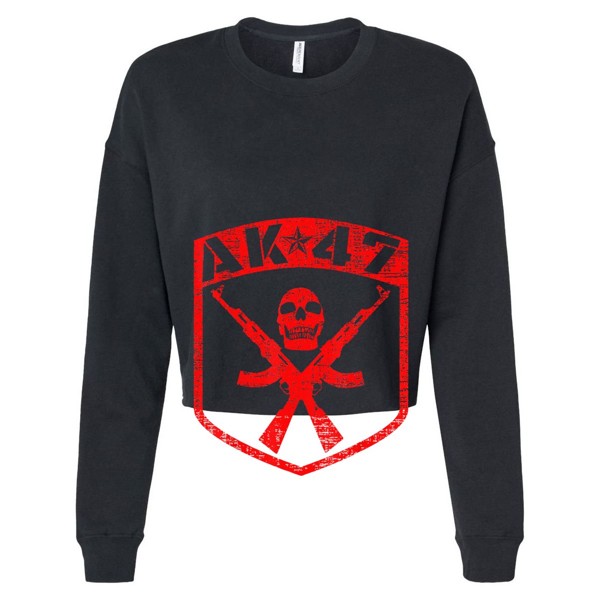 Kalashnikov Skull Ak47 Assault Rifle Gun Women's Crop Top Tee