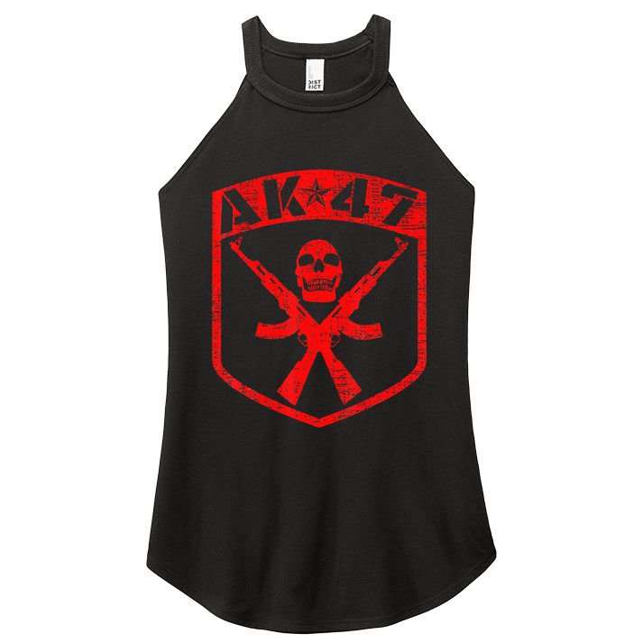 Kalashnikov Skull Ak47 Assault Rifle Gun Women's Perfect Tri Rocker Tank