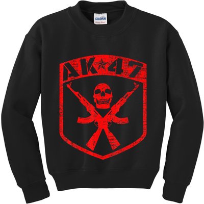 Kalashnikov Skull Ak47 Assault Rifle Gun Kids Sweatshirt